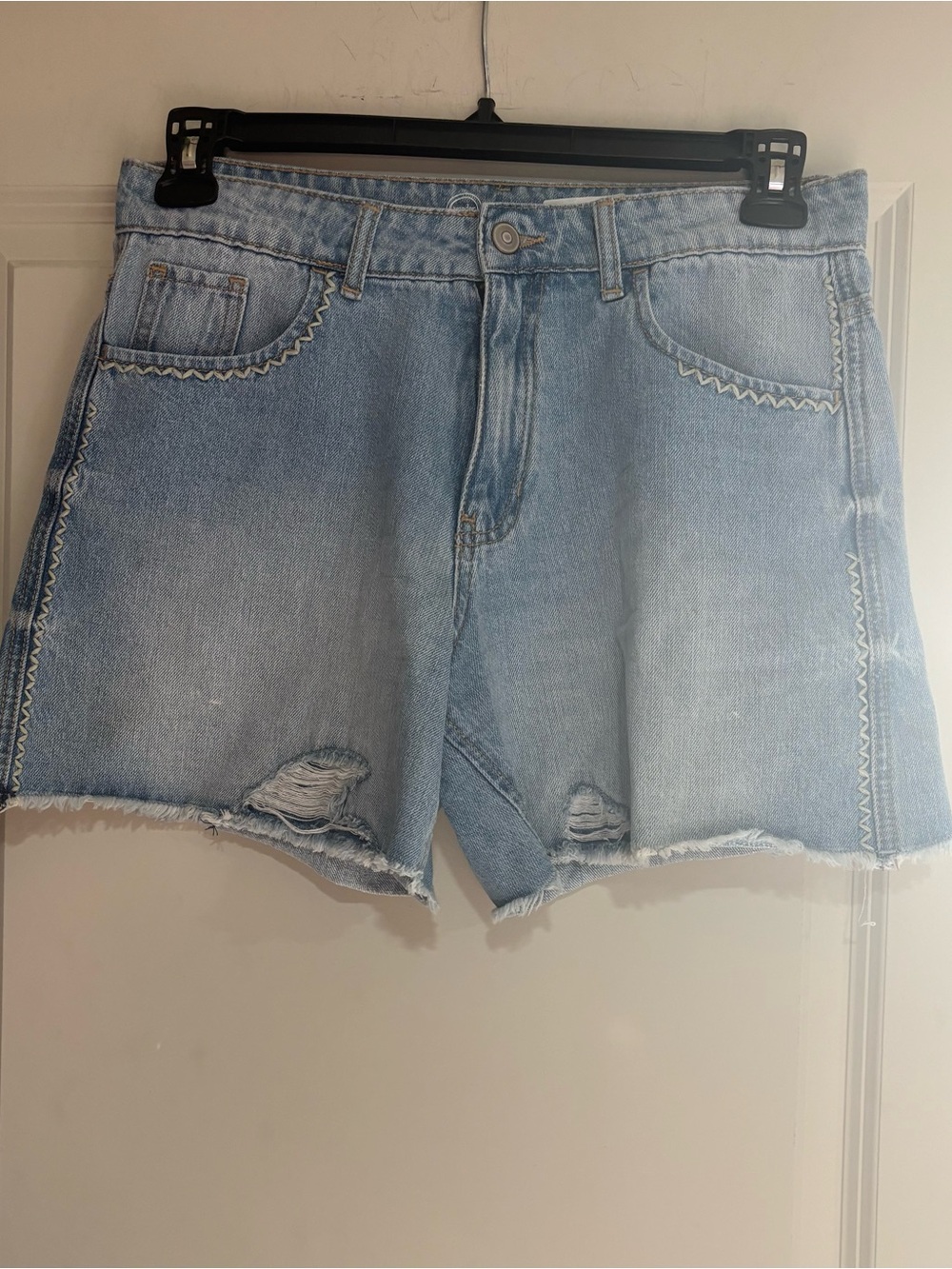 wonder nation Light Wash Distressed Denim Shorts
